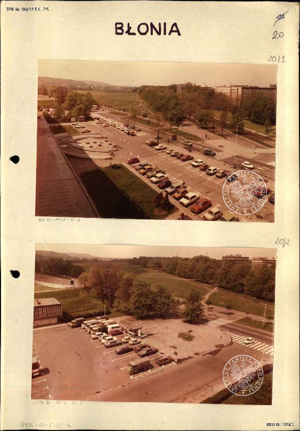 Błonia - Zdjęcia poglądowe miejsc związanych z pobytem Papieża w Krakowie w 1987 r., wykonane w ramach operacji „Zorza II”, IPN Kr 08/315 t. 25, k. 20-22.