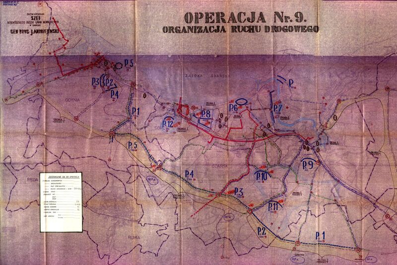 Operacja nr 9: Organizacja ruchu drogowego. Mapy i szkice sytuacyjne dot. zabezpieczenia pobytu Jana Pawła II na terenie Trójmiasta