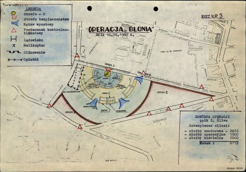 Mapy sytuacyjne miejsc związanych z pobytem papieża w Krakowie w 1987 r., IPN Kr 08/315 t. 25