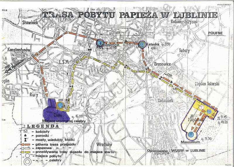 Trasa pobytu Papieża w Lublinie, IPN BU 0236/382 t.1, s. 65.