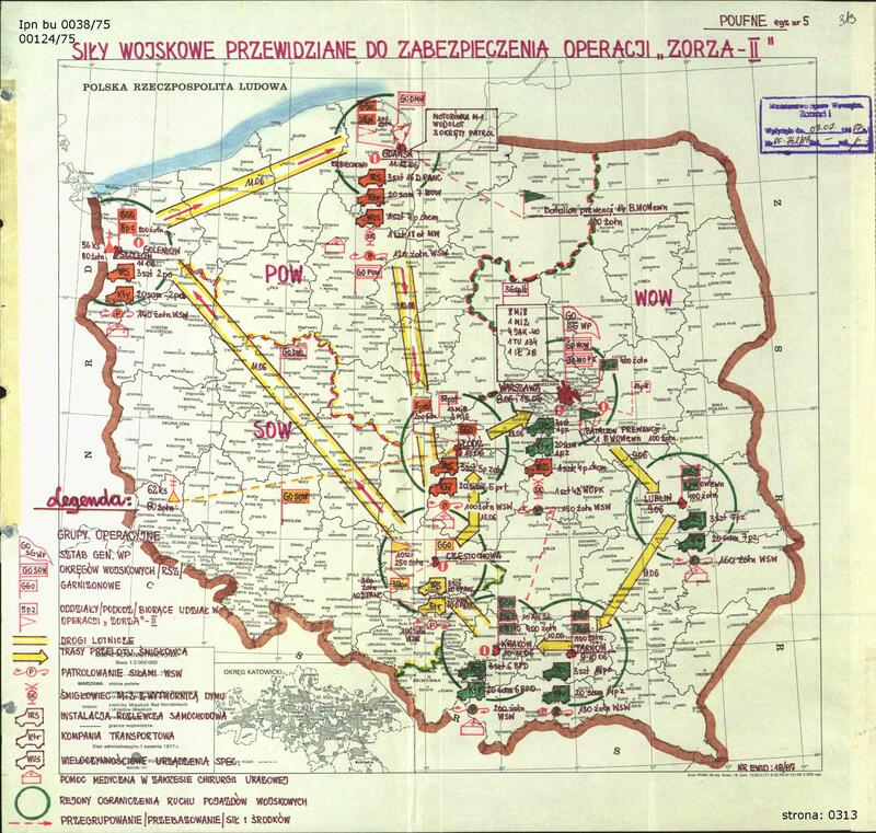 Siły wojskowe przewidziane do zabezpieczenia akcji specjalnej ZORZA-II mapa mała (1)