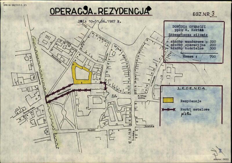 Mapy sytuacyjne miejsc związanych z pobytem papieża w Krakowie w 1987 r., IPN Kr 08/315 t. 25